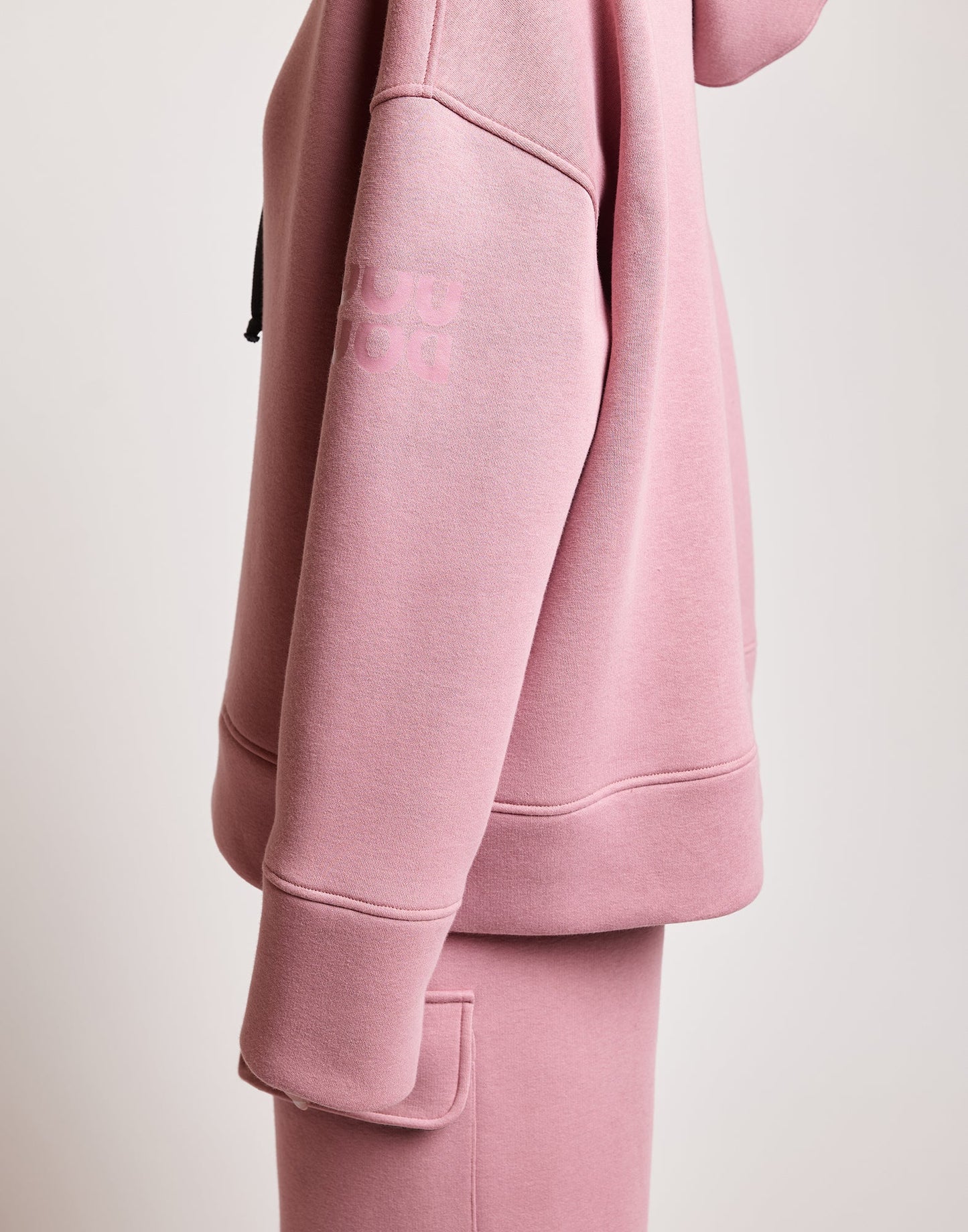 DOUUOD Felpa con Cappuccio in Cotone con Logo sulla Manica Peonia