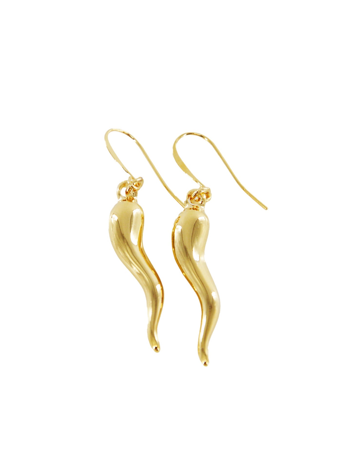 DOUUOD Orecchini Pendenti a Corno Portafortuna Oro Chiaro