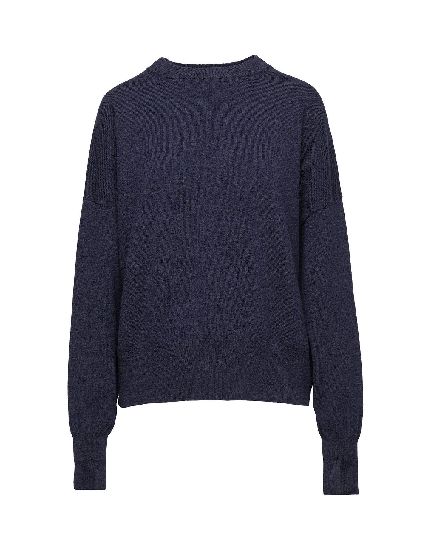 DOUUOD Maglione Kimono Girocollo in Lana e Cashmere Oltremare