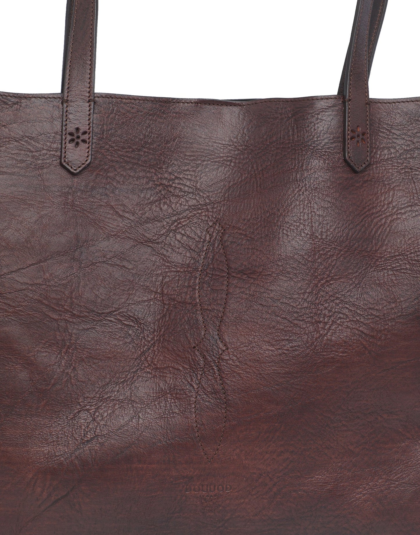 DOUUOD Borsa Olivia in Cuoio Tuffato Tinto e Lavato Moro