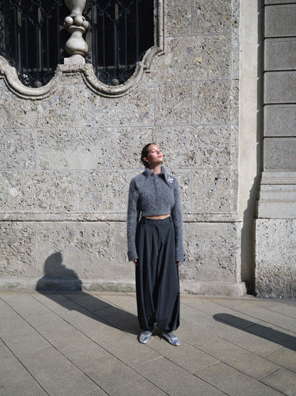 Zoe Crop Sweater Flint Gray