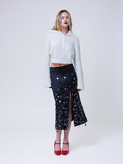 Zoe Crop Sweater Winter White