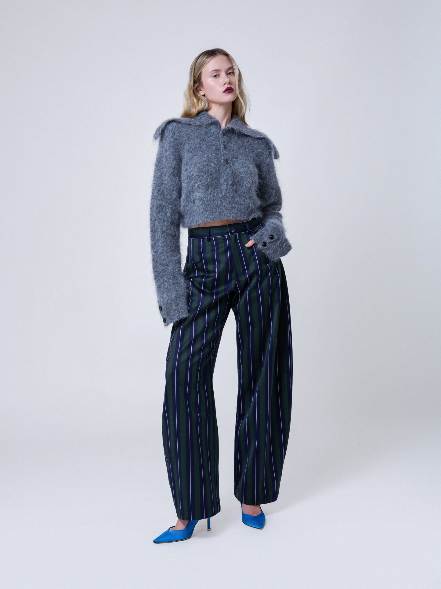 Zoe Crop Sweater Flint Gray