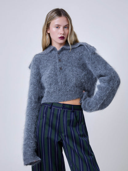 Zoe Crop Sweater Flint Gray