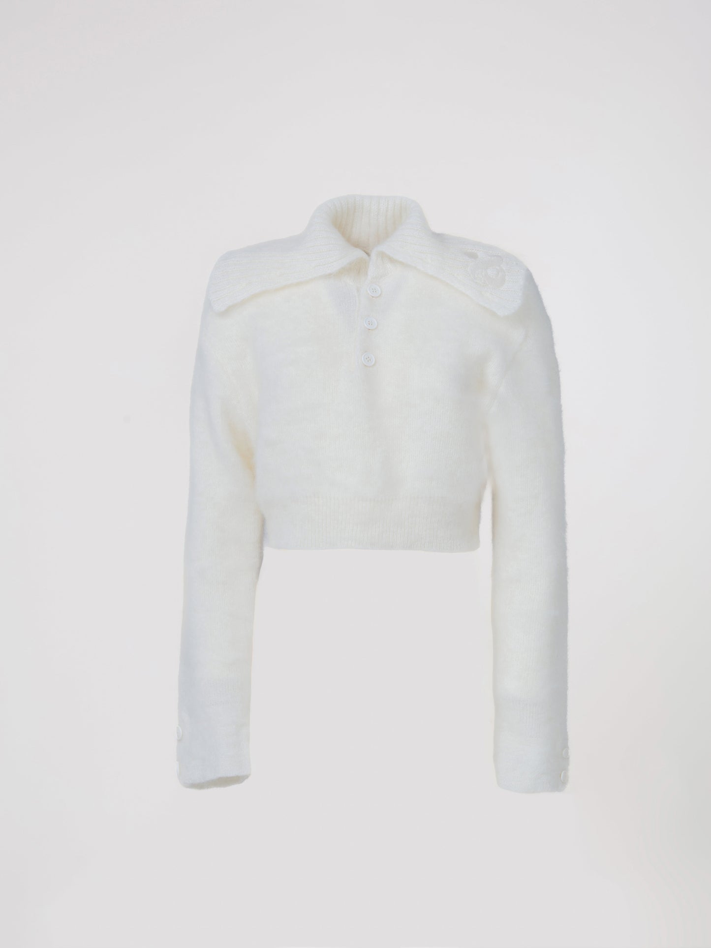 Zoe Crop Sweater Winter White