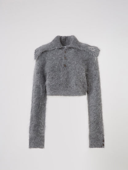 Zoe Crop Sweater Flint Gray