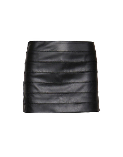 DOUUOD Minigonna in Eco Vintage Leather Nera