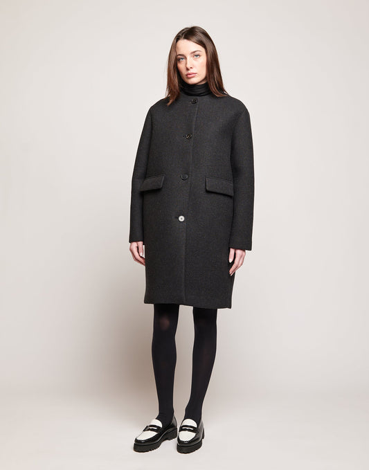 DOUUOD Cappottino Monopetto in Bonded Tecno Neoprene