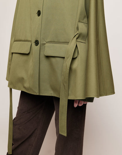 DOUUOD Cappa a Ruota in Tecno Coat Water Repellent Militare