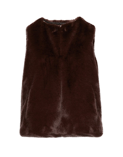 DOUUOD Gilet in Ecopelliccia Ciocco