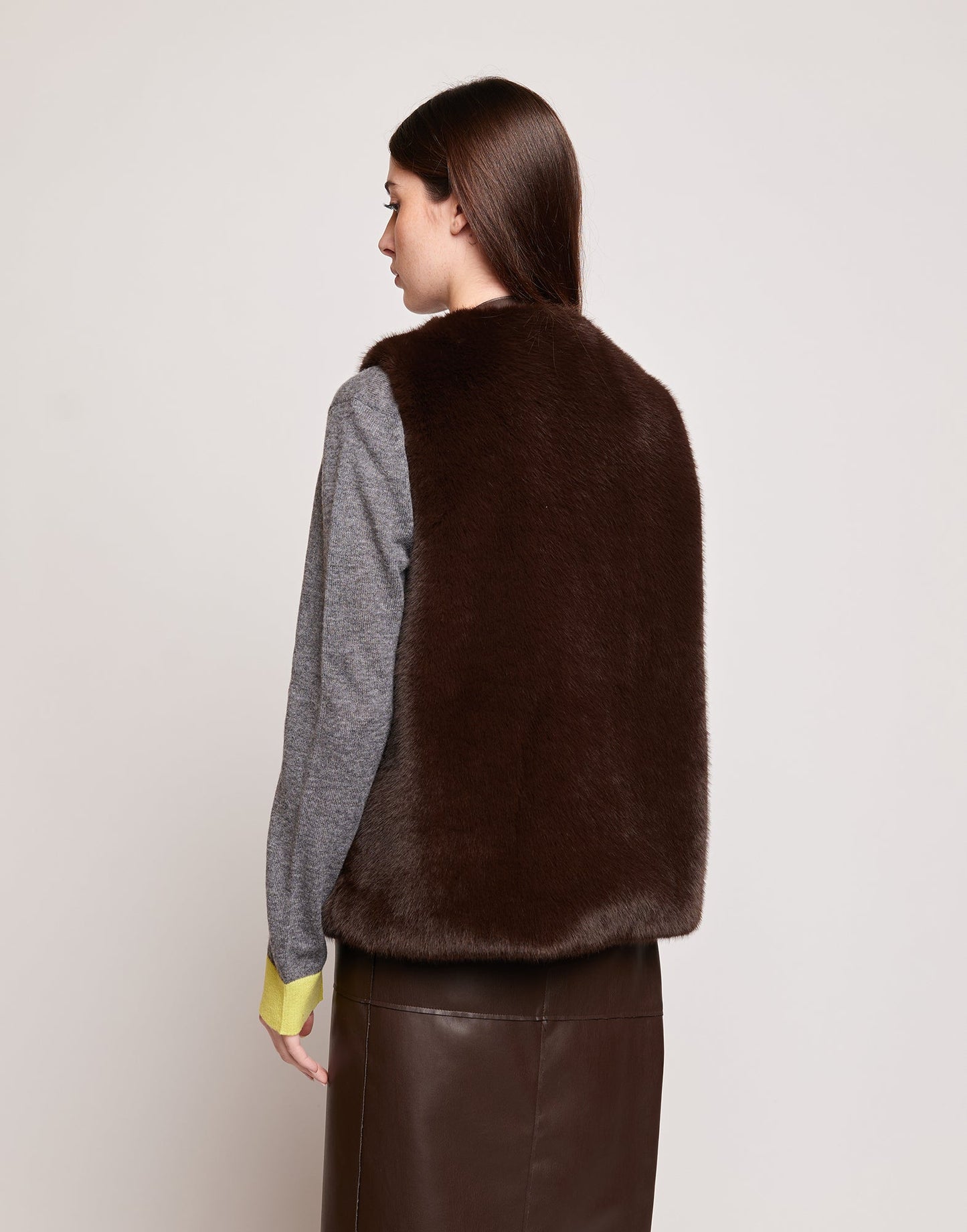 DOUUOD Gilet in Ecopelliccia Ciocco