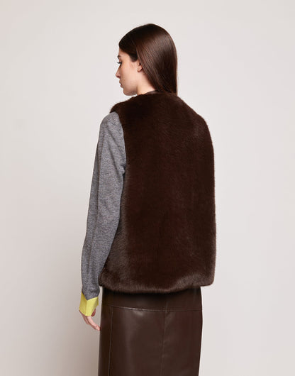 DOUUOD Gilet in Ecopelliccia Ciocco