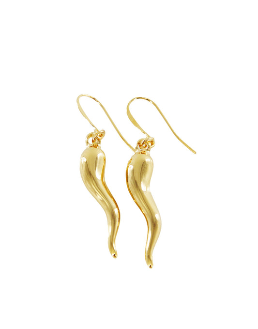 DOUUOD Orecchini Pendenti a Corno Portafortuna Oro Chiaro