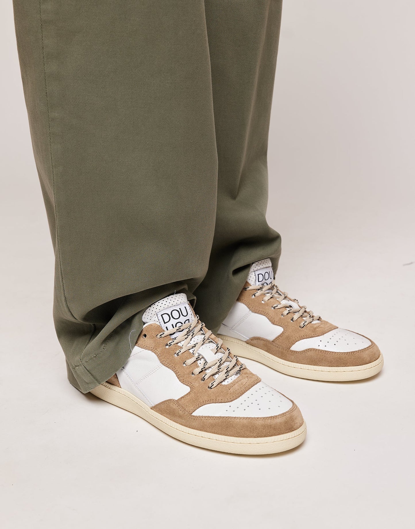 DOUUOD Pantaloni a Palazzo in Drill di Cotone Stretch Militare