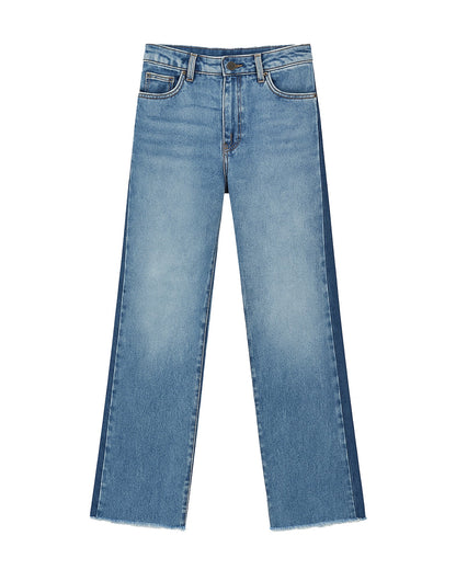 DOUUOD Jeans 5 Tasche a Palazzo Bicolore