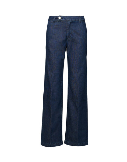 DOUUOD Jeans a Palazzo in Denim Stretch Blu