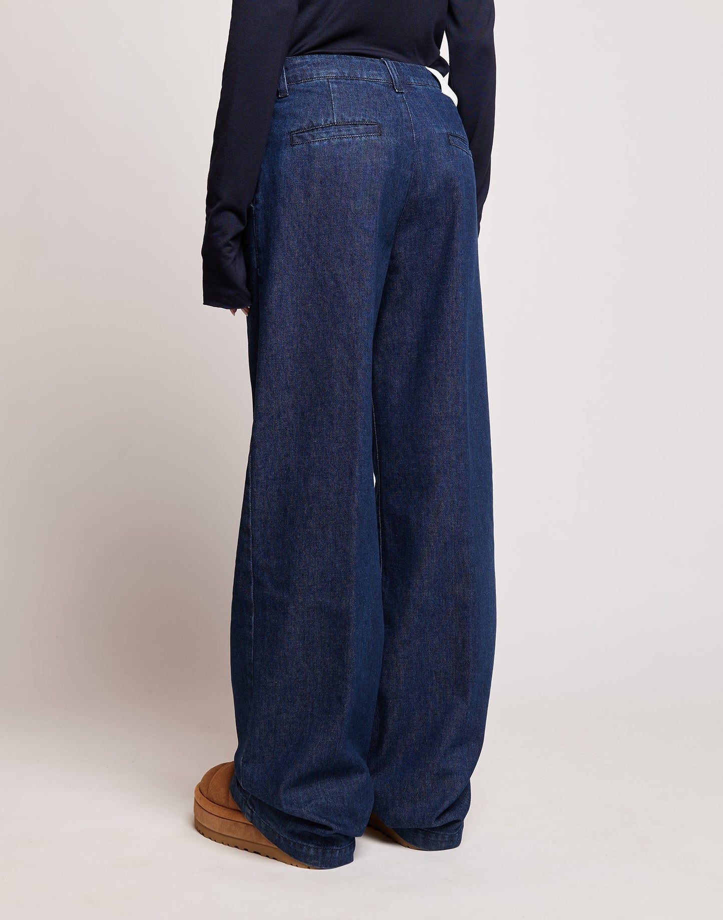 DOUUOD Jeans a Palazzo in Denim Stretch Blu