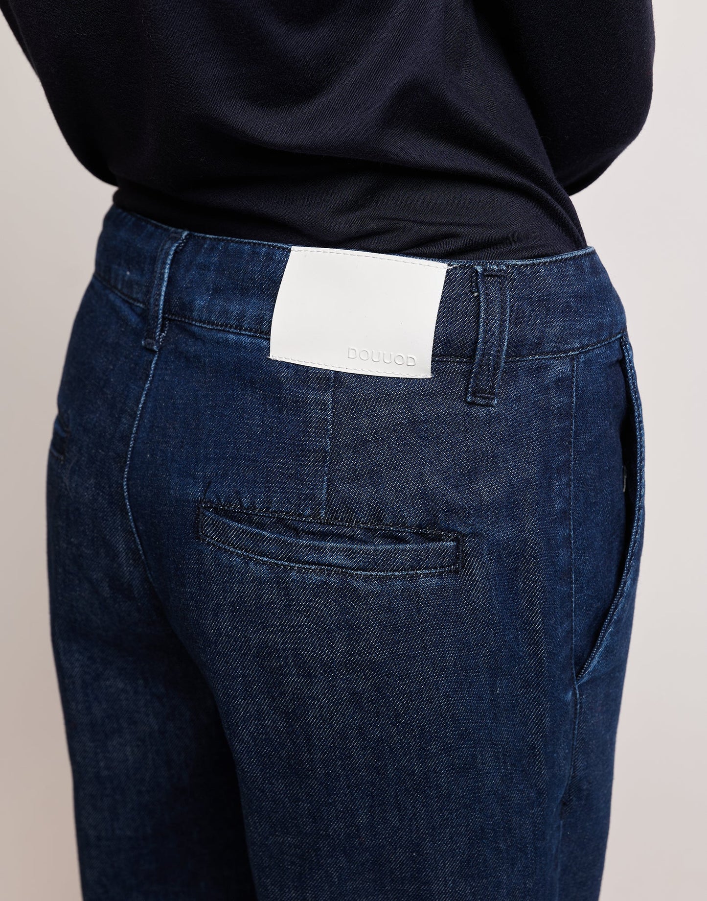 DOUUOD Jeans a Palazzo in Denim Stretch Blu