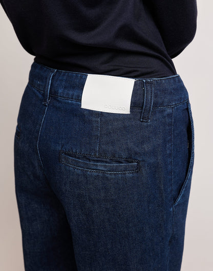 DOUUOD Jeans a Palazzo in Denim Stretch Blu