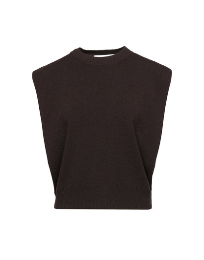 DOUUOD Gilet Girocollo in Lana e Cashmere Ciocco