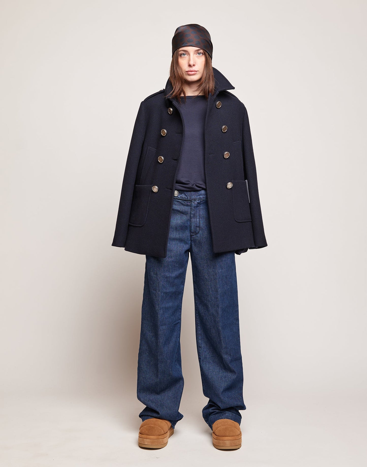 DOUUOD Maglione Dolcevita in Lana e Cashmere Oltremare