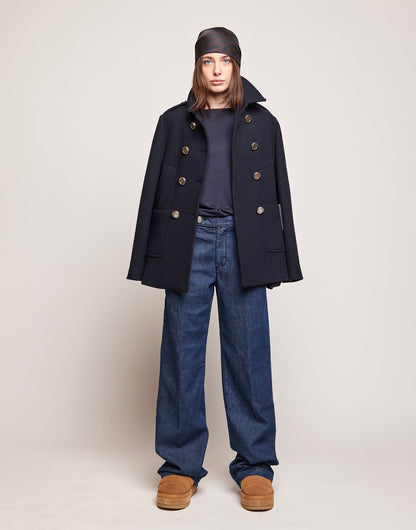 DOUUOD Maglione Dolcevita in Lana e Cashmere Oltremare