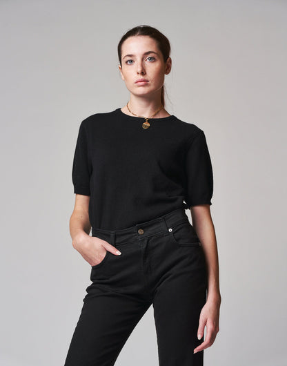 DOUUOD Maglioncino a mezze maniche in soft cashemere