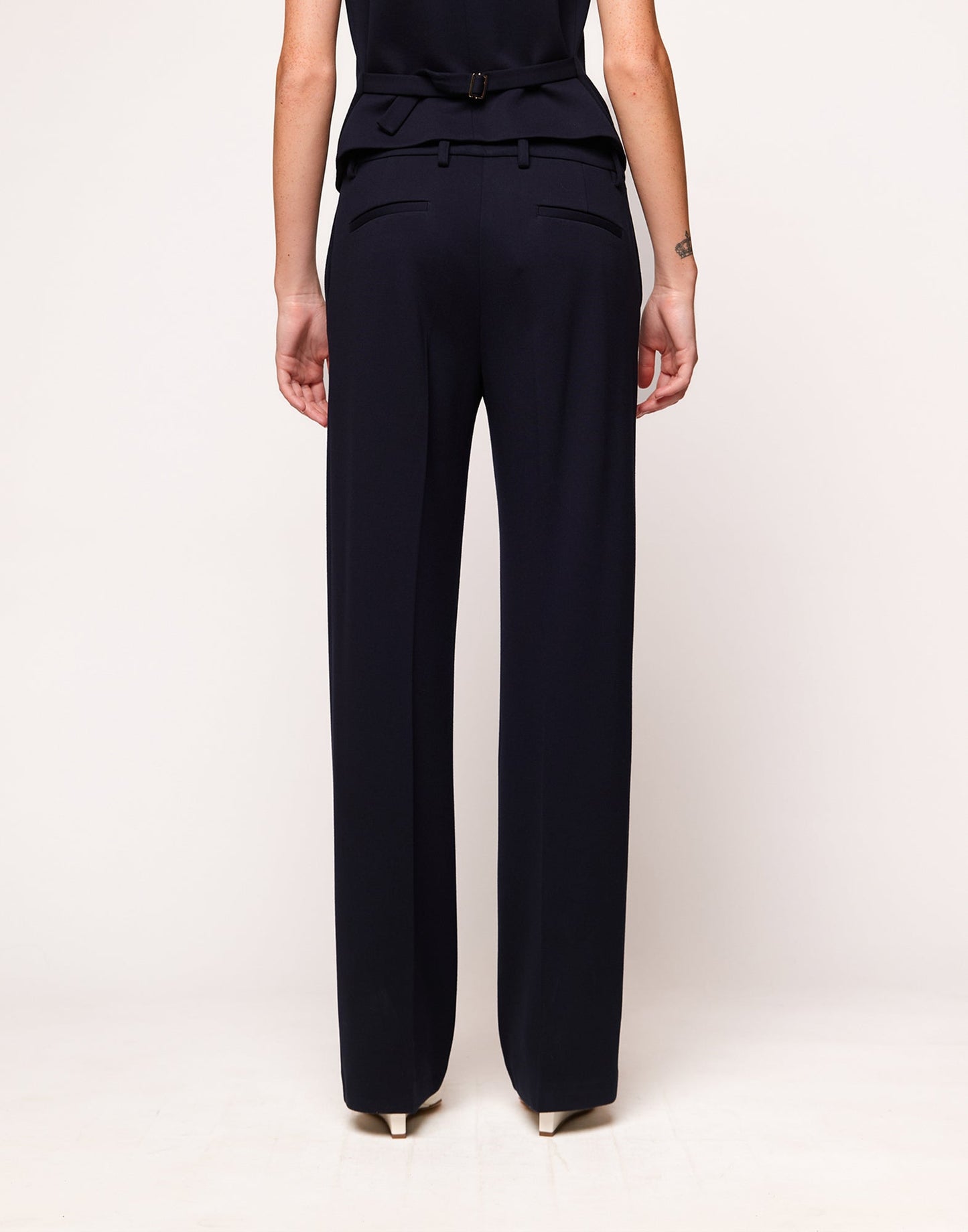 DOUUOD Pantaloni a Uomo in Punto Milano Compact Navy Blu