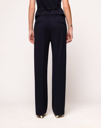 DOUUOD Pantaloni a Uomo in Punto Milano Compact Navy Blu