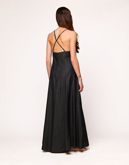 DOUUOD Abito Lungo Sottoveste con Spalline Incrociate