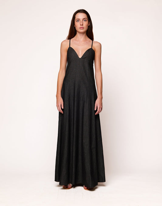 DOUUOD Abito Lungo Sottoveste con Spalline Incrociate