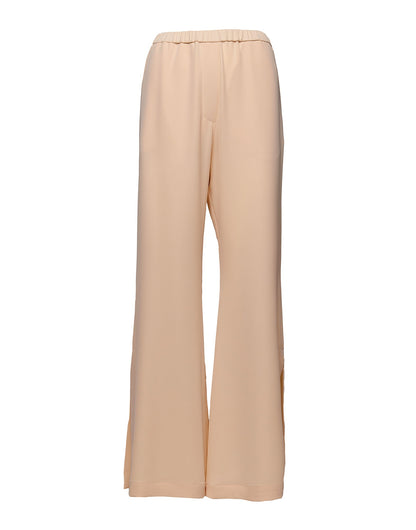 DOUUOD Pantaloni con Spacchi in Cady Fluido Vaniglia