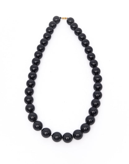 DOUUOD Collana con Maxi Perle in Resina Nera