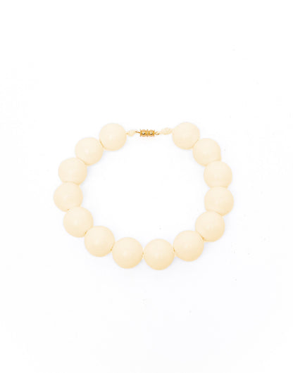 DOUUOD Collana Girocollo con Maxi Perle in Resina Burro