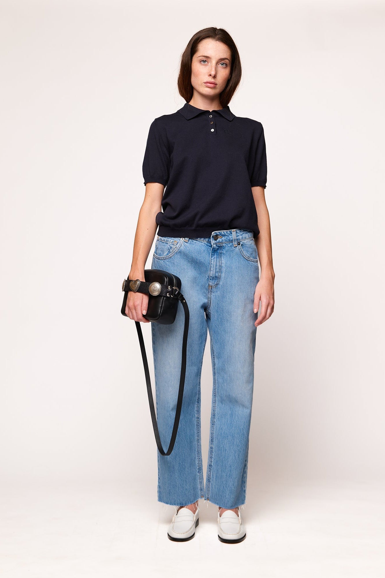 DOUUOD Jeans Baggy a 5 Tasche in Denim Light Blue