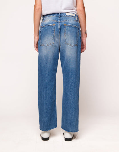 DOUUOD Jeans Baggy a 5 Tasche in Denim Medium Blue