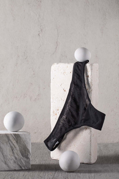 DOUUOD Slip a Brasiliana in Tulle Elasticizzato