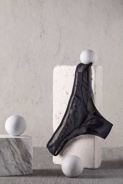 DOUUOD Slip a Brasiliana in Tulle Elasticizzato