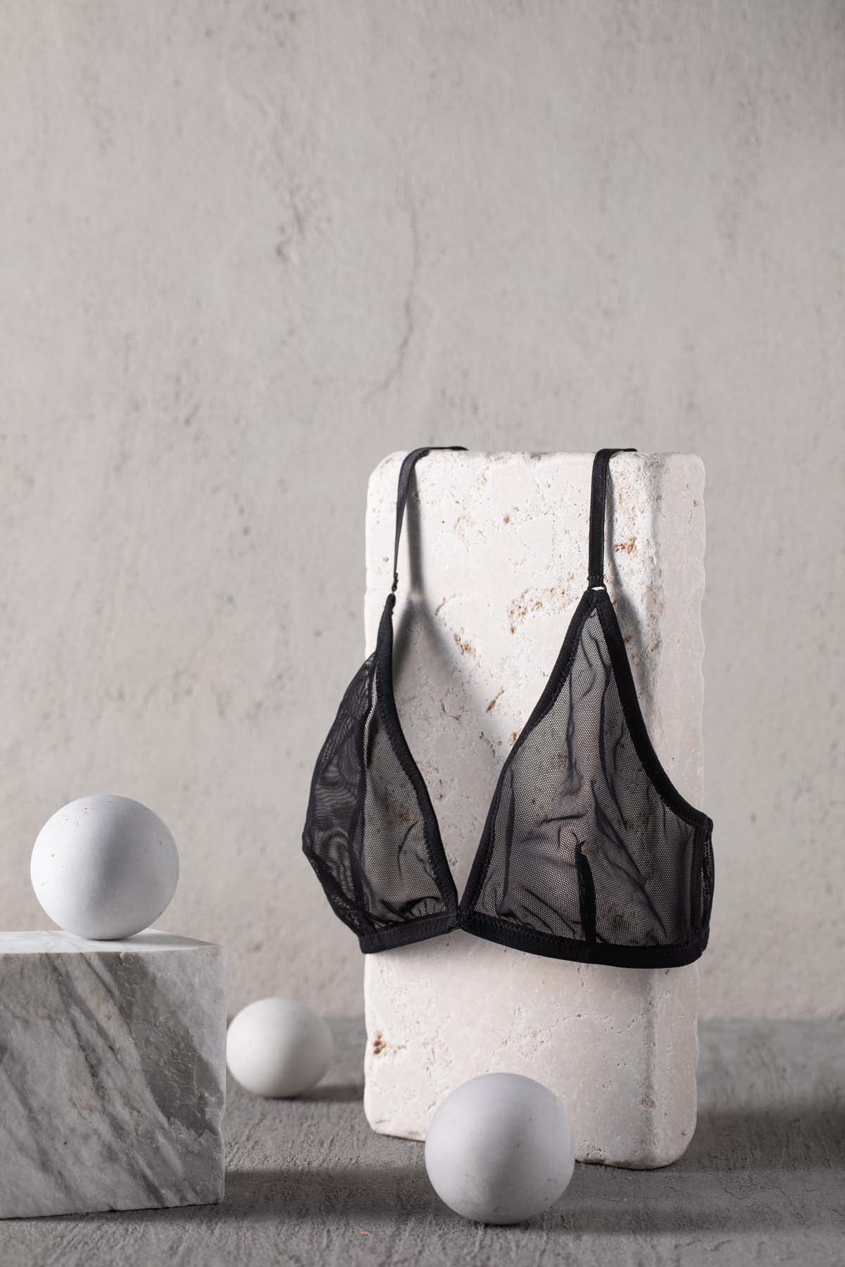 DOUUOD Reggiseno a Triangolo in Tulle Elasticizzato