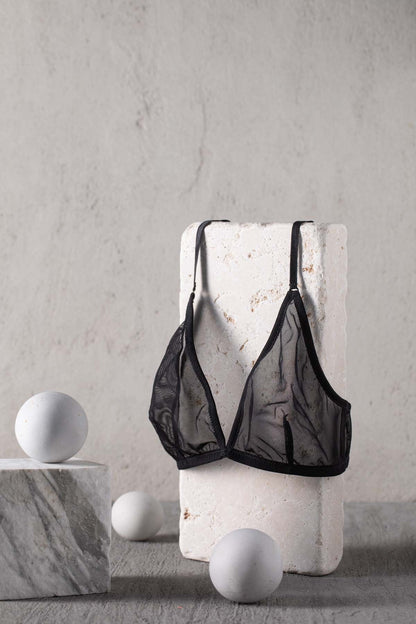 DOUUOD Reggiseno a Triangolo in Tulle Elasticizzato
