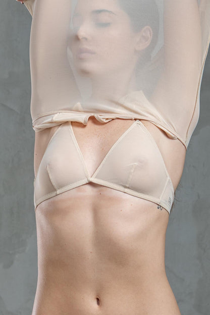 DOUUOD Reggiseno a Triangolo in Tulle Elasticizzato