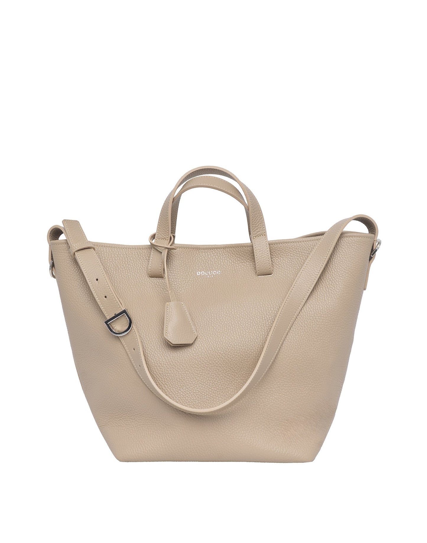 DOUUOD Borsa Shopping Giulia in Pelle Martellata Marmo