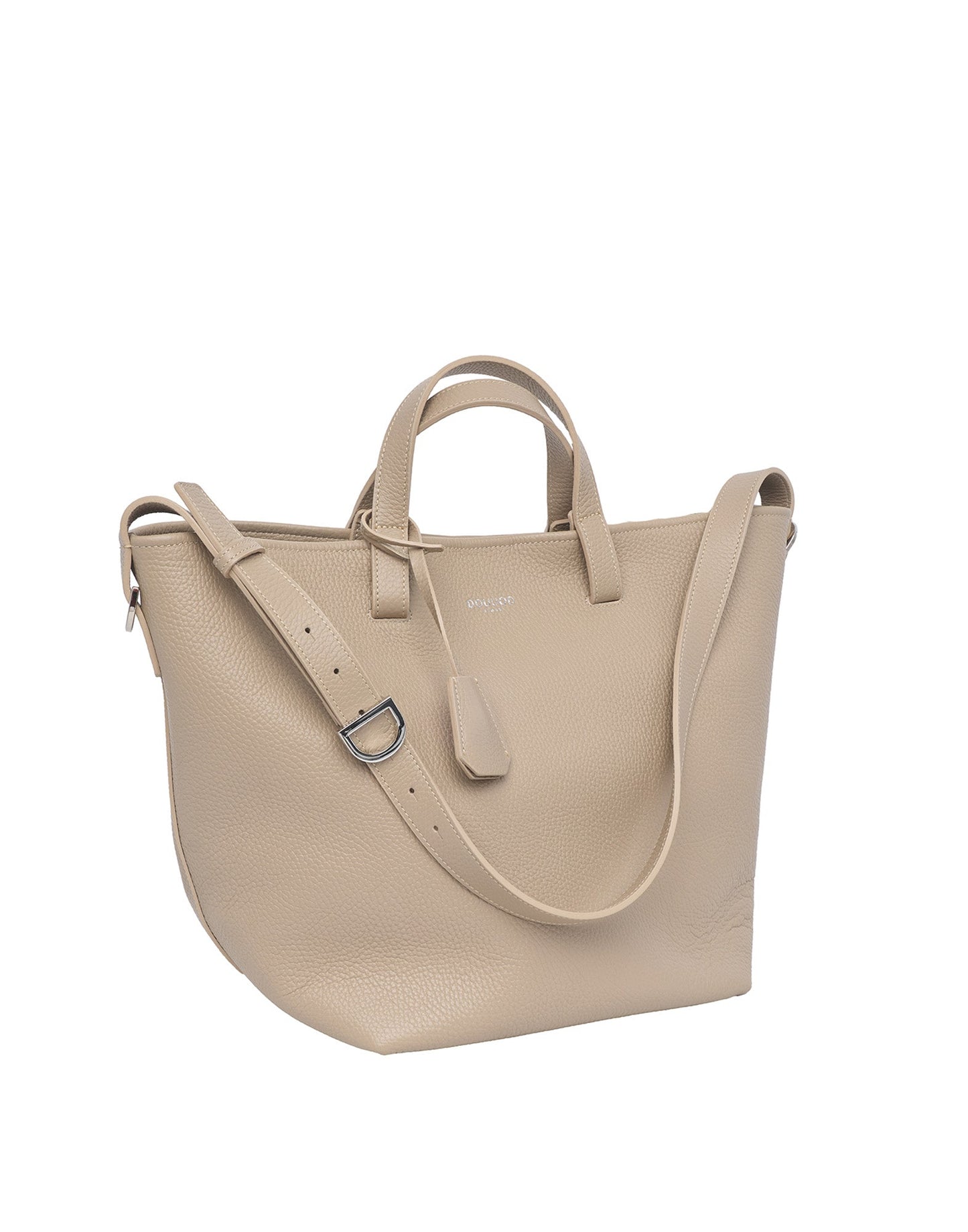 DOUUOD Borsa Shopping Giulia in Pelle Martellata Marmo