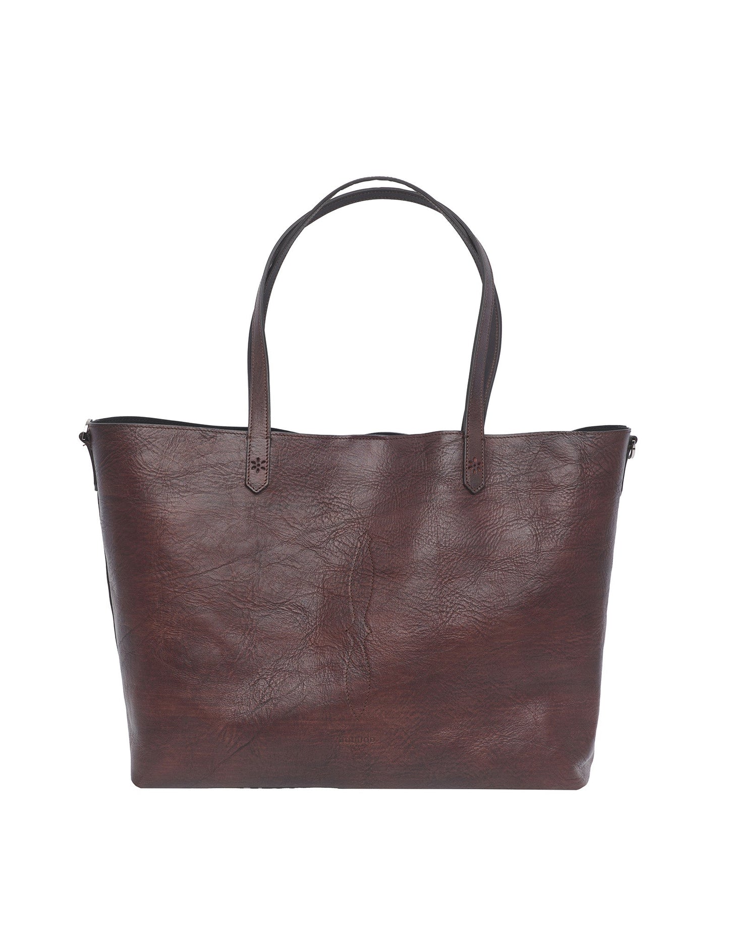 DOUUOD Borsa Olivia in Cuoio Tuffato Tinto e Lavato Moro