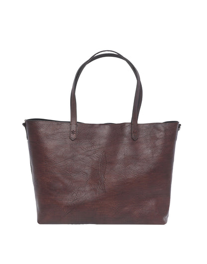 DOUUOD Borsa Olivia in Cuoio Tuffato Tinto e Lavato Moro