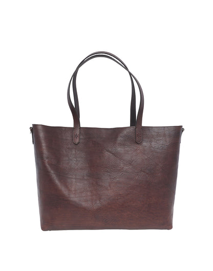 DOUUOD Borsa Olivia in Cuoio Tuffato Tinto e Lavato Moro