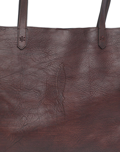 DOUUOD Borsa Olivia in Cuoio Tuffato Tinto e Lavato Moro