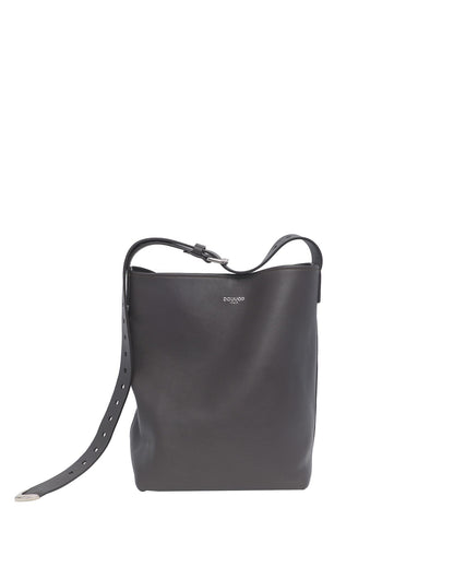 DOUUOD Borsa a Secchiello Tilla in Pelle Mousse Ebano