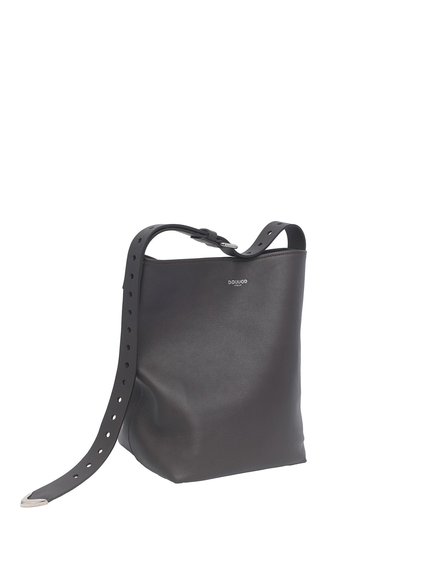 DOUUOD Borsa a Secchiello Tilla in Pelle Mousse Ebano