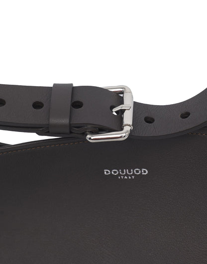 DOUUOD Borsa a Secchiello Tilla in Pelle Mousse Ebano